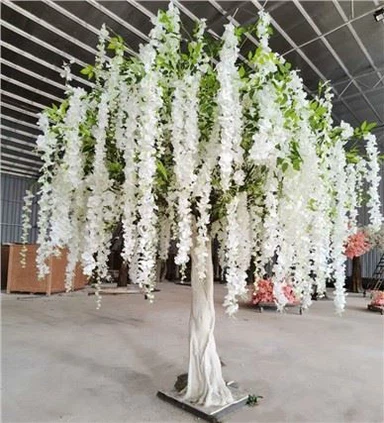 White Wisteria Blossom Pokok Palsu Hiasan Luar Dalaman